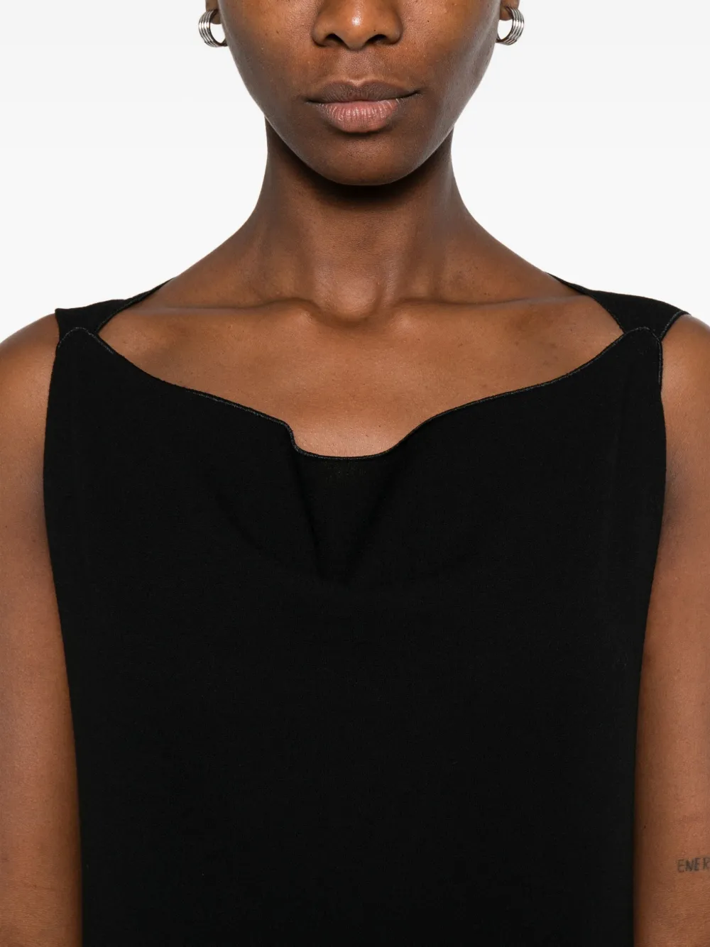 Stephan Janson Draped Midi Dress In Black