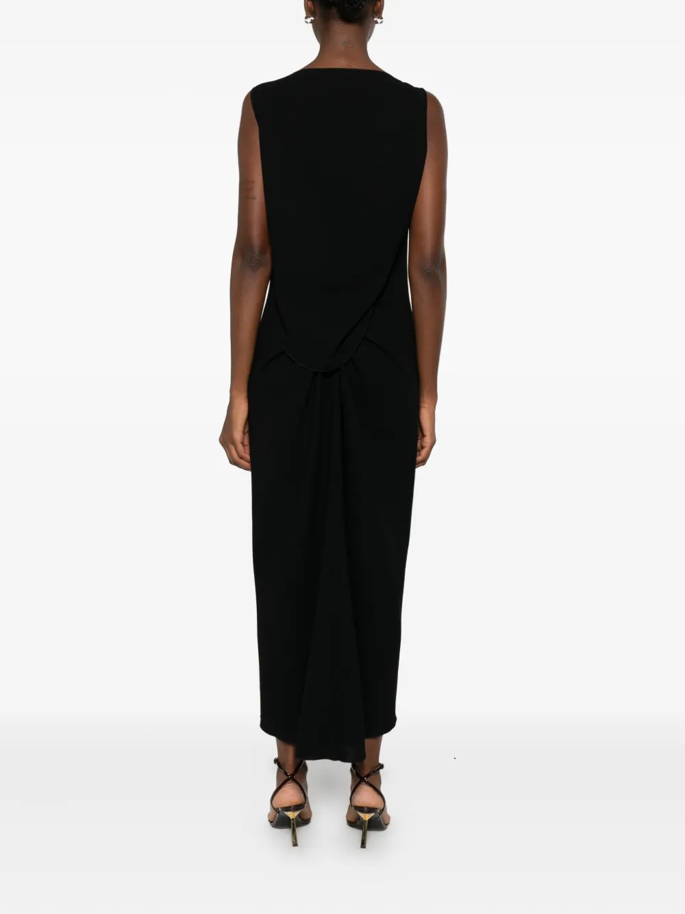 Stephan Janson Draped Midi Dress In Black