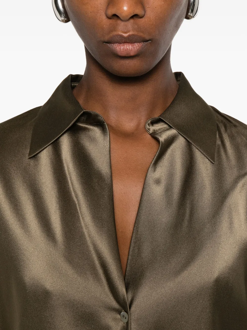 Vince Zijden blouse Bruin