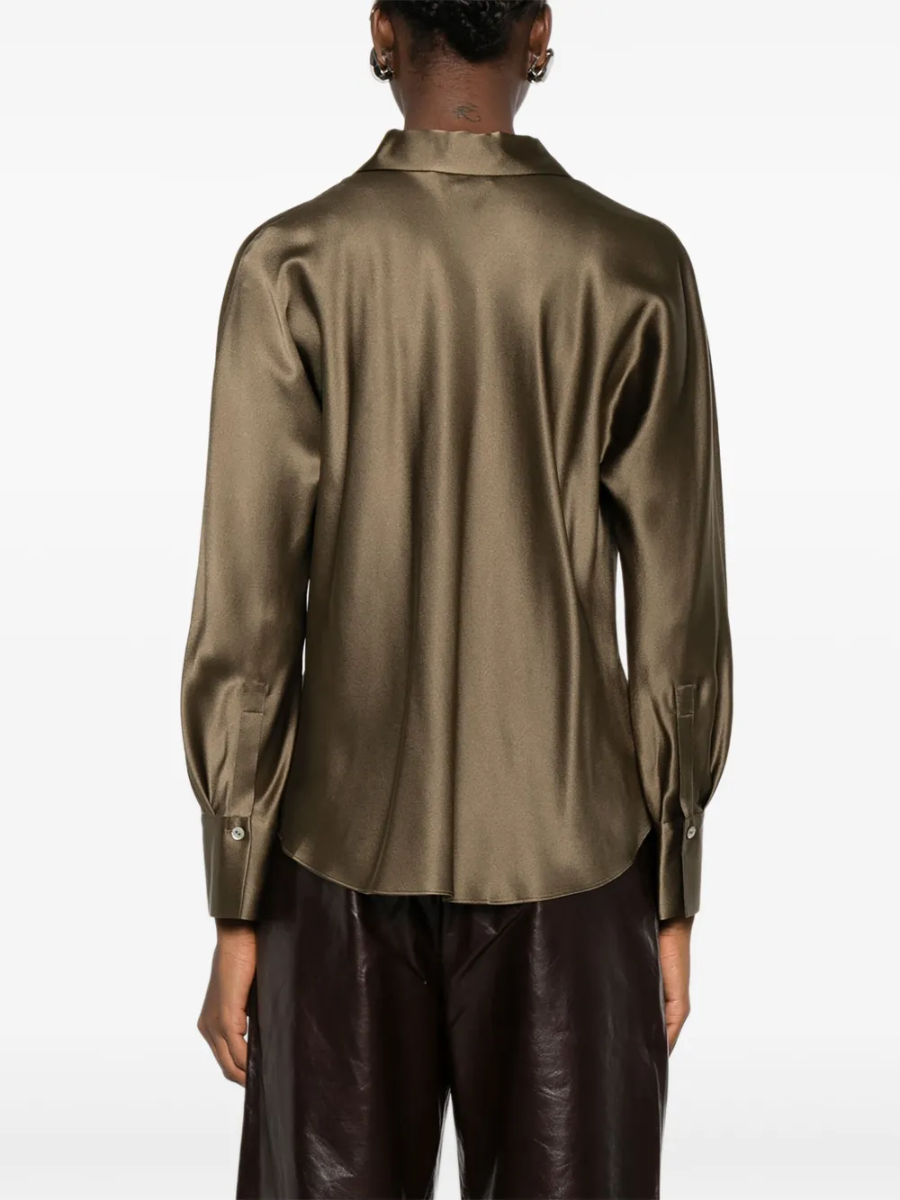 Vince Zijden blouse Bruin