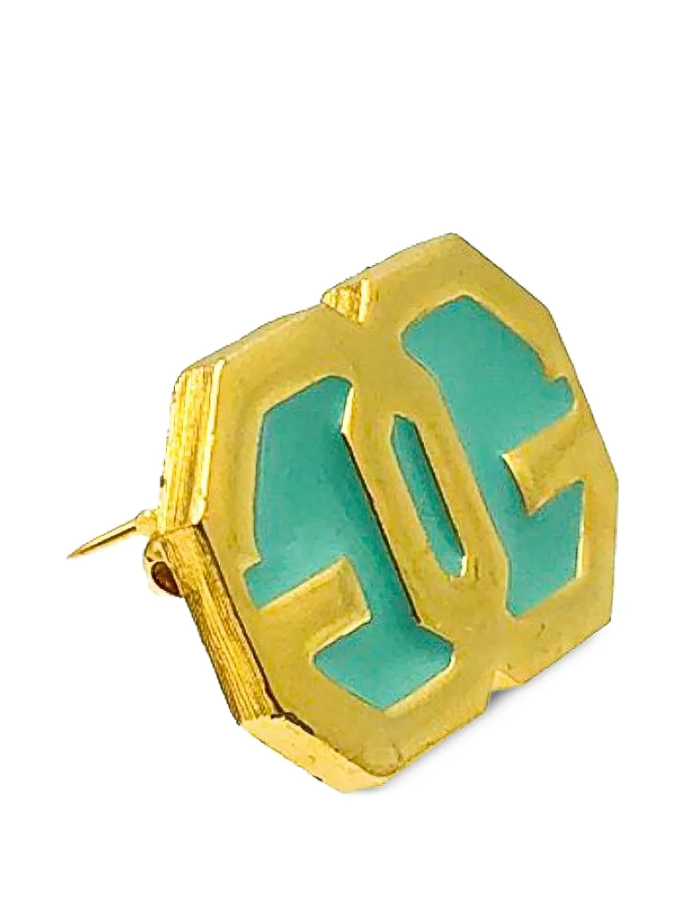  Givenchy Pre-owned Broche Double G Esmaltado 1980 - Dorado 