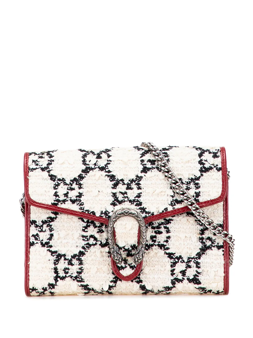 Gucci Pre-Owned 2016-2025 GG Tweed Dionysus Wallet on Chain crossbody bag | White | Image 1