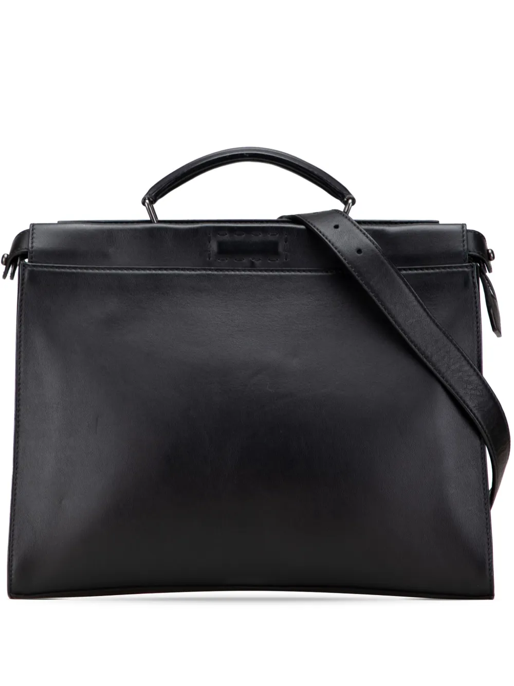 Fendi Pre-Owned 2000-2010 Large Leather Selleria Peekaboo Iconic Fit Bag satchel | Black | Image 1