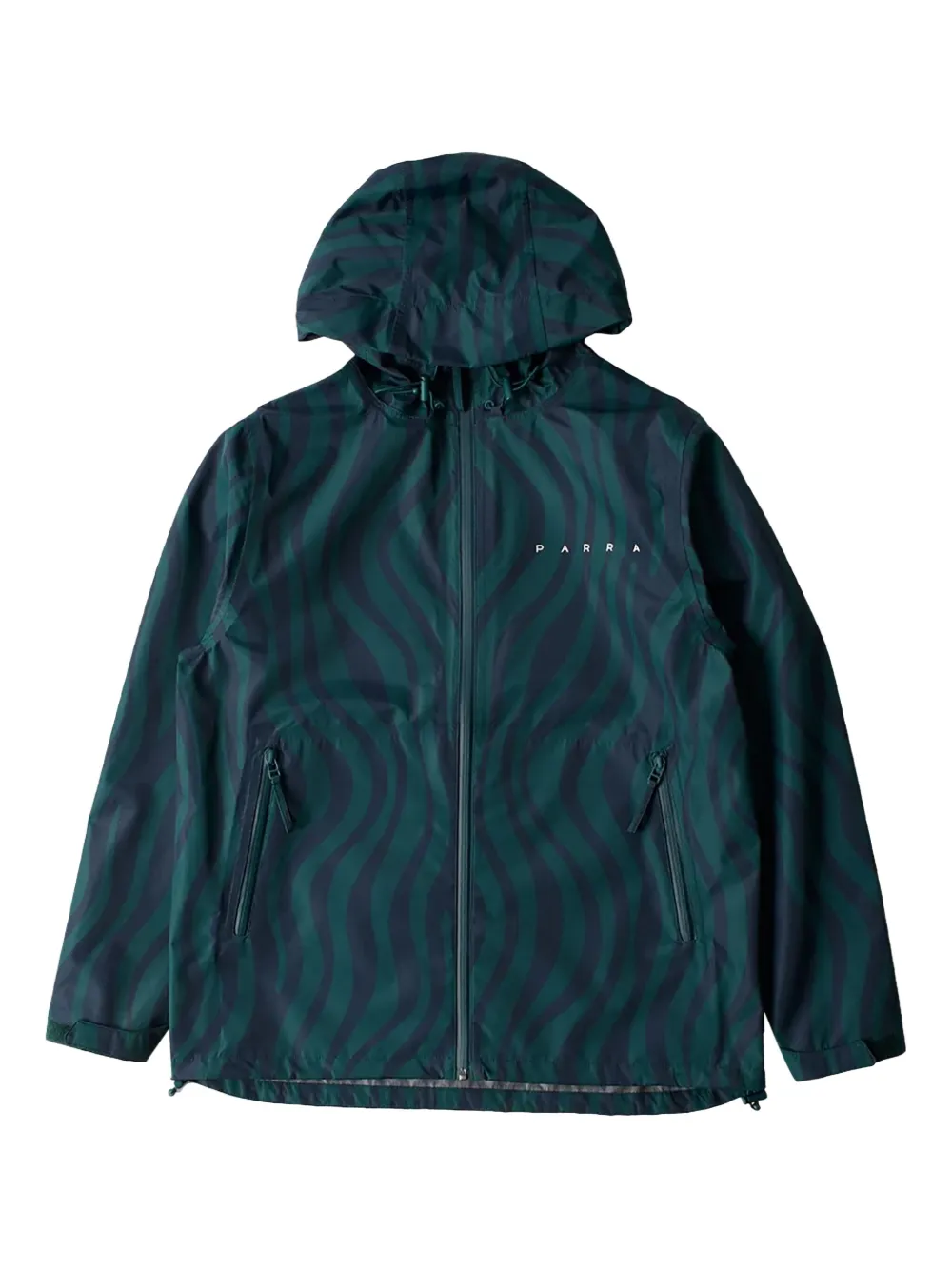 BY PARRA Flow wave-print hooded rain jacket | Green | Image 1