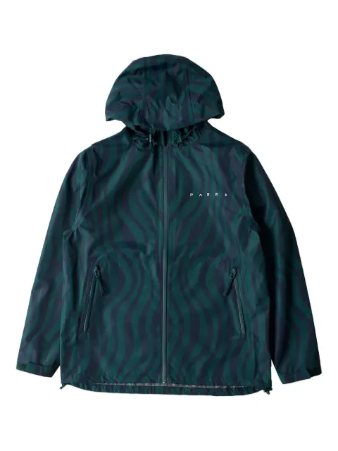 BY PARRA Flow wave-print hooded rain jacket