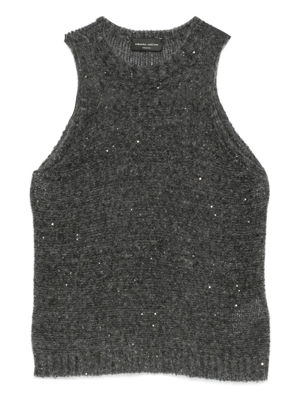 Roberto Collina sequin-embellished sleeveless top | Grey | Image 1