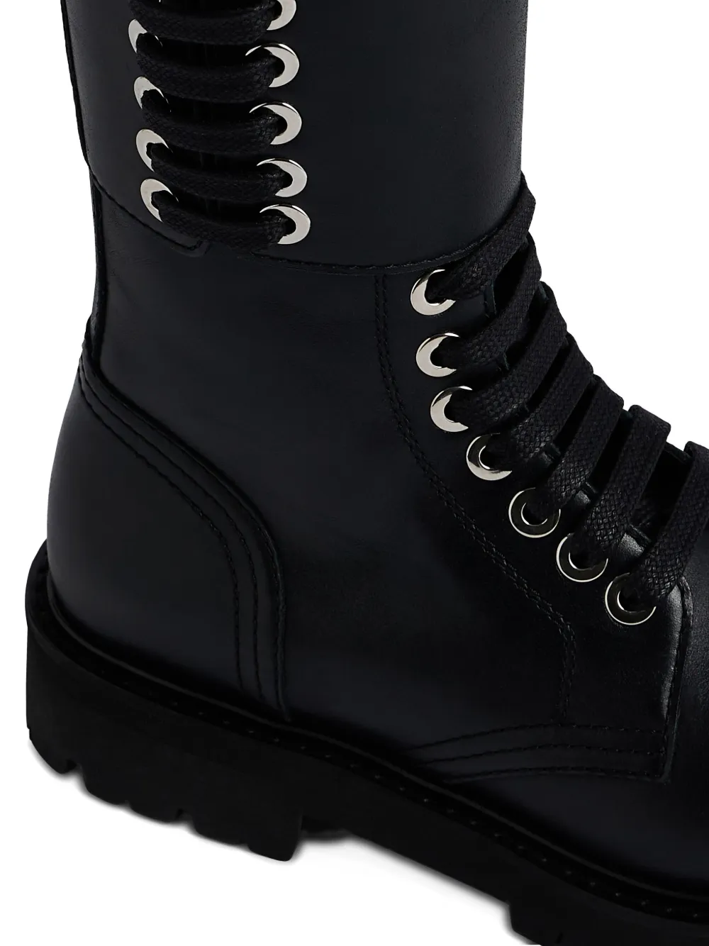 Rabanne Lace-up Platform Boots In Black