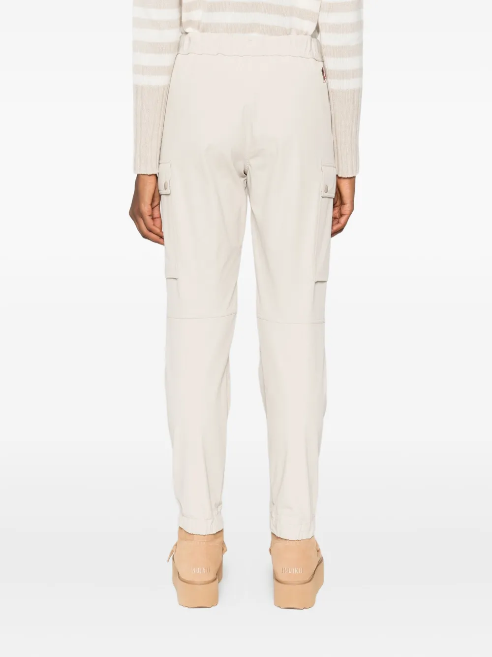 Moncler Belted Cargo Pants In Neutral