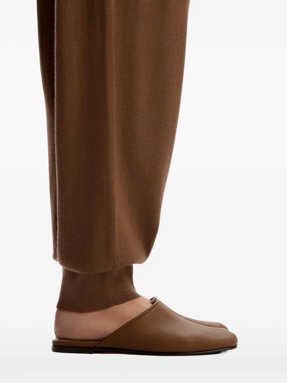 12 Storeez Pebbled-leather Mules In Brown