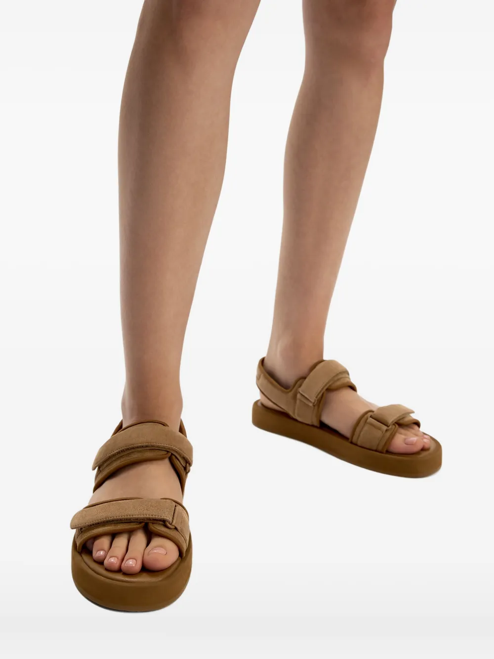12 STOREEZ Suède sandalen Bruin