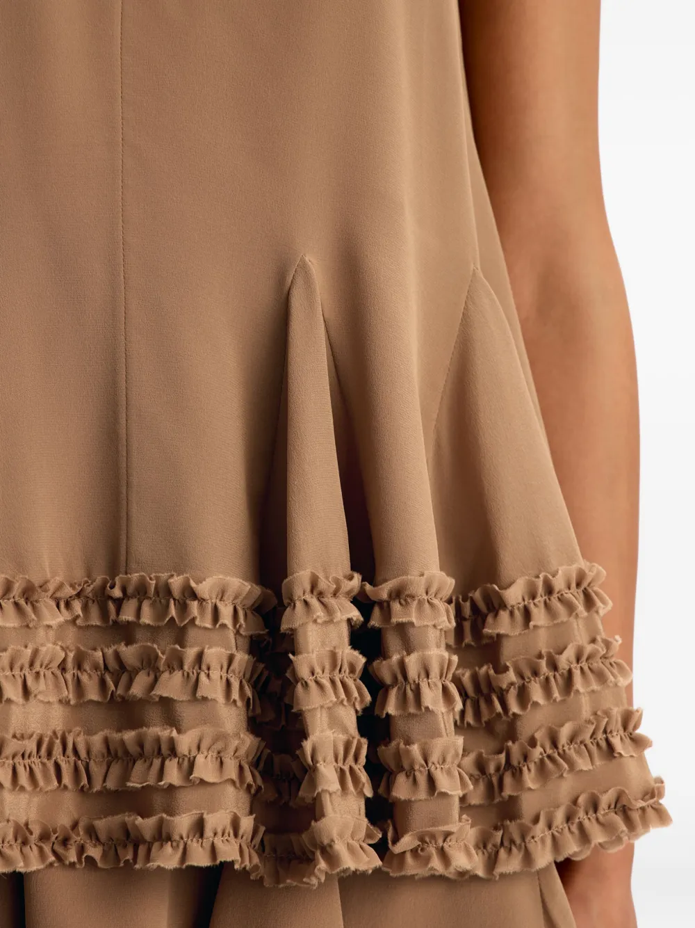 12 STOREEZ Mini-jurk met ruches en keyhole Bruin