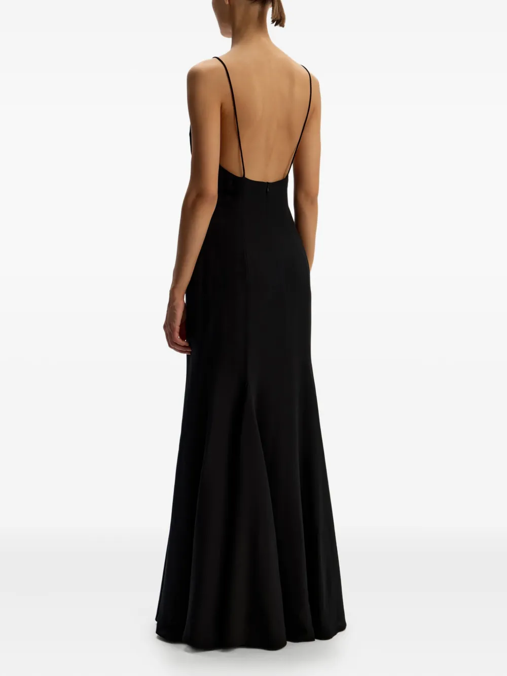 12 Storeez V-neck Flared Dress In Black