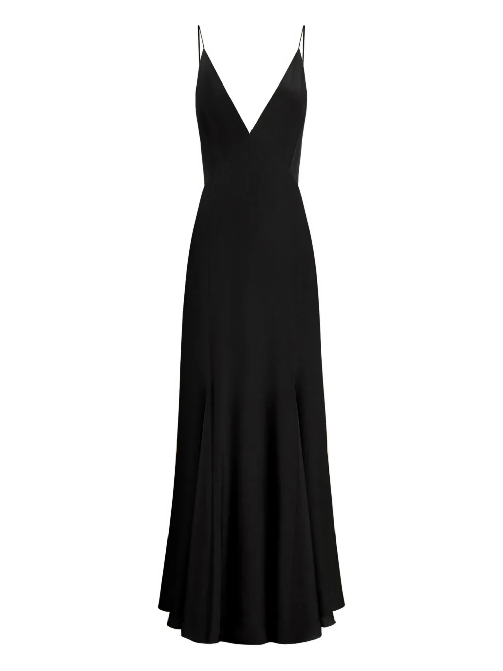 12 STOREEZ V-neck flared dress | Black | Image 1