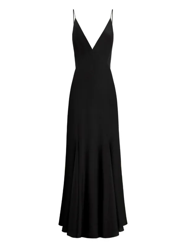 ストレッチ素材のVネックフレアドレス ストレッチ素材のVネックフレアドレス