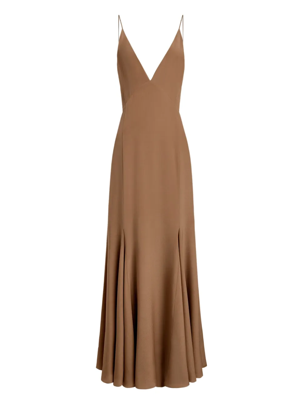 12 STOREEZ V-neck flared dress | Neutrals | Image 1