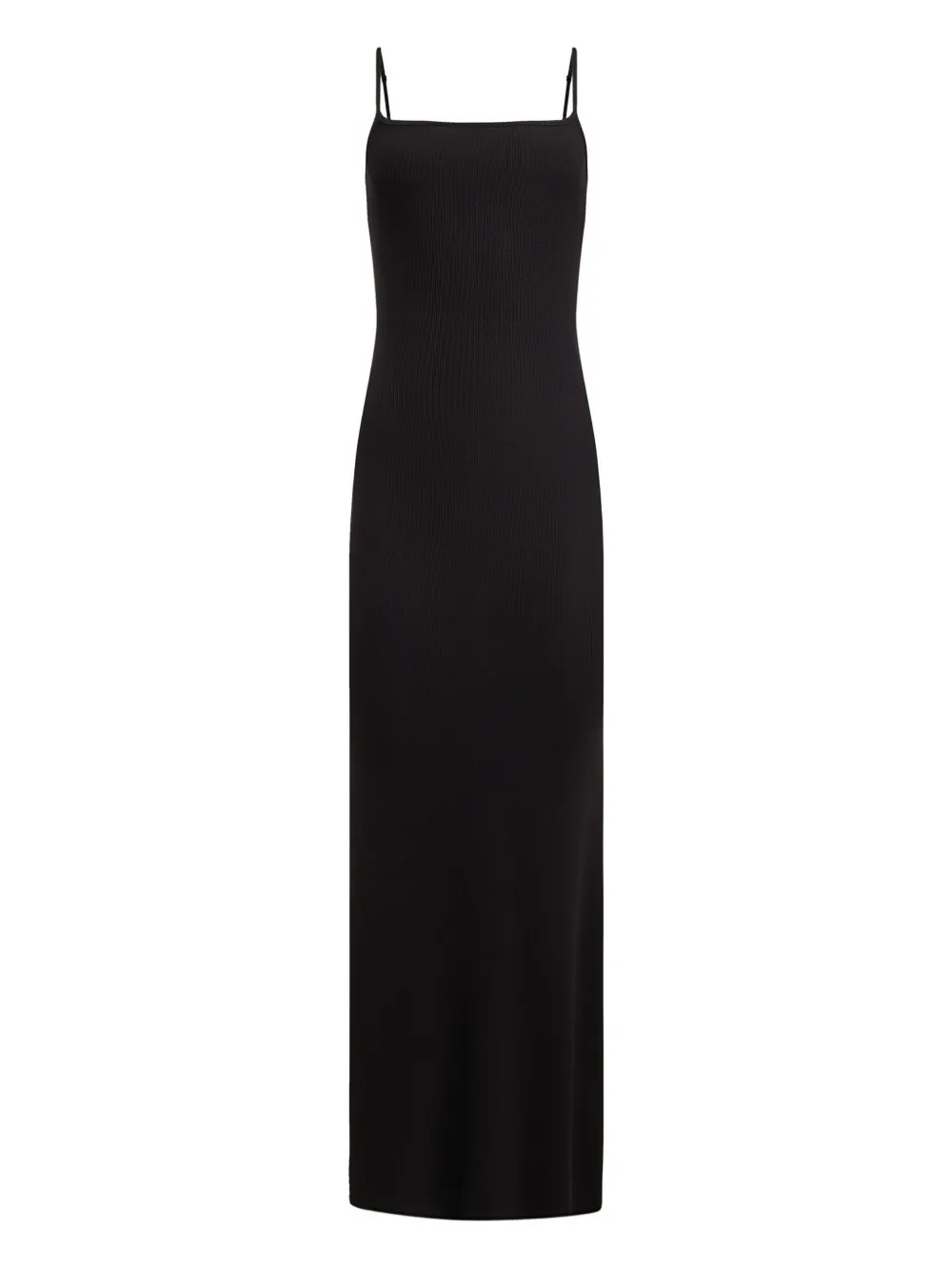 12 STOREEZ リブ スリップドレス - ブラック 12 STOREEZ リブ スリップドレス - ブラック
