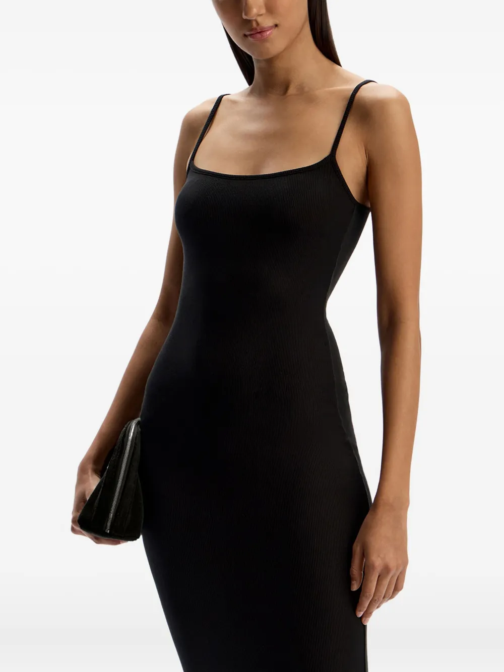 12 STOREEZ Geribbelde jurk Zwart