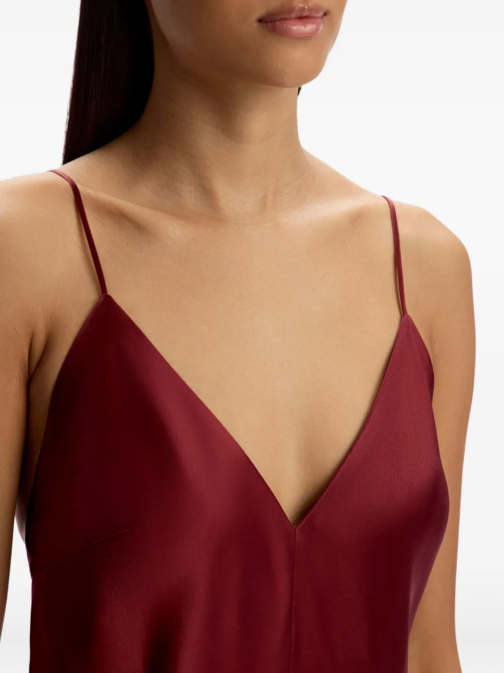 12 Storeez Spaghetti-strap Silk Dress In Red