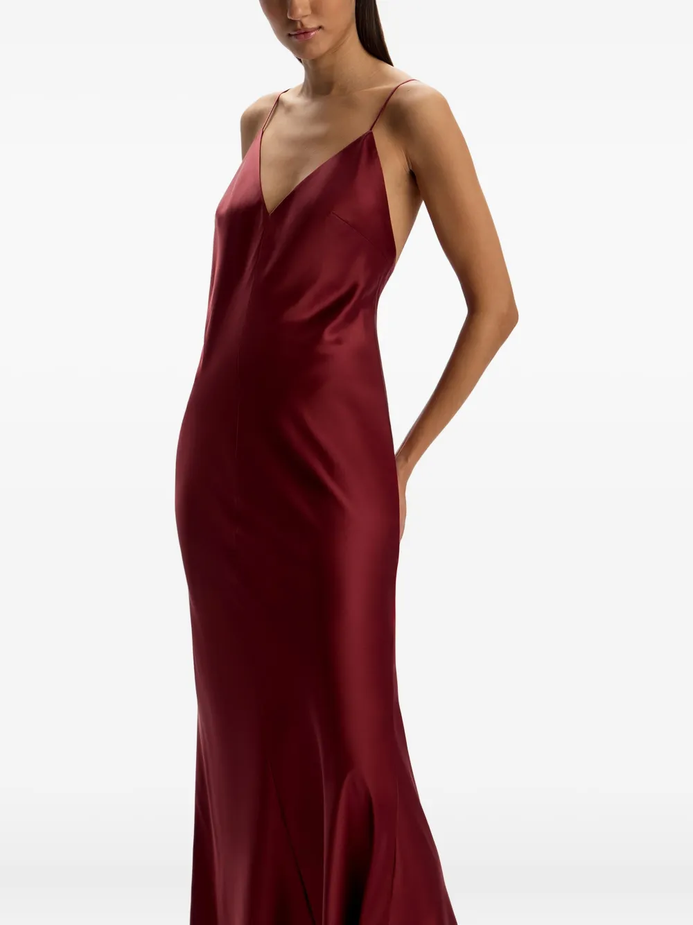 12 Storeez Spaghetti-strap Silk Dress In Red