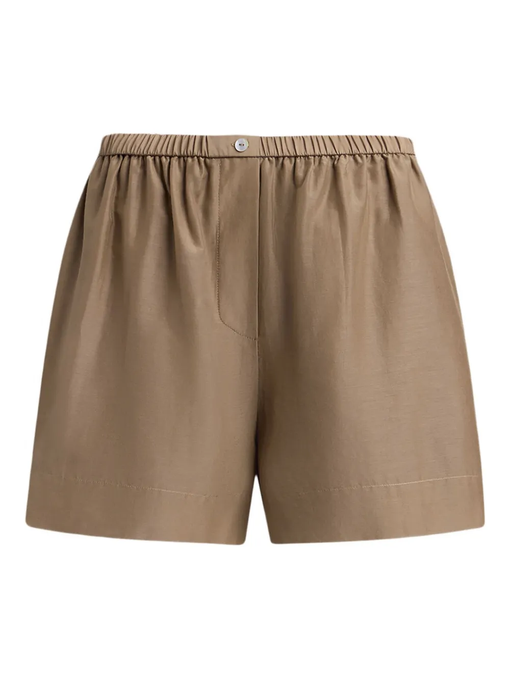 12 Storeez Elasticated-waist Cotton Shorts In Brown