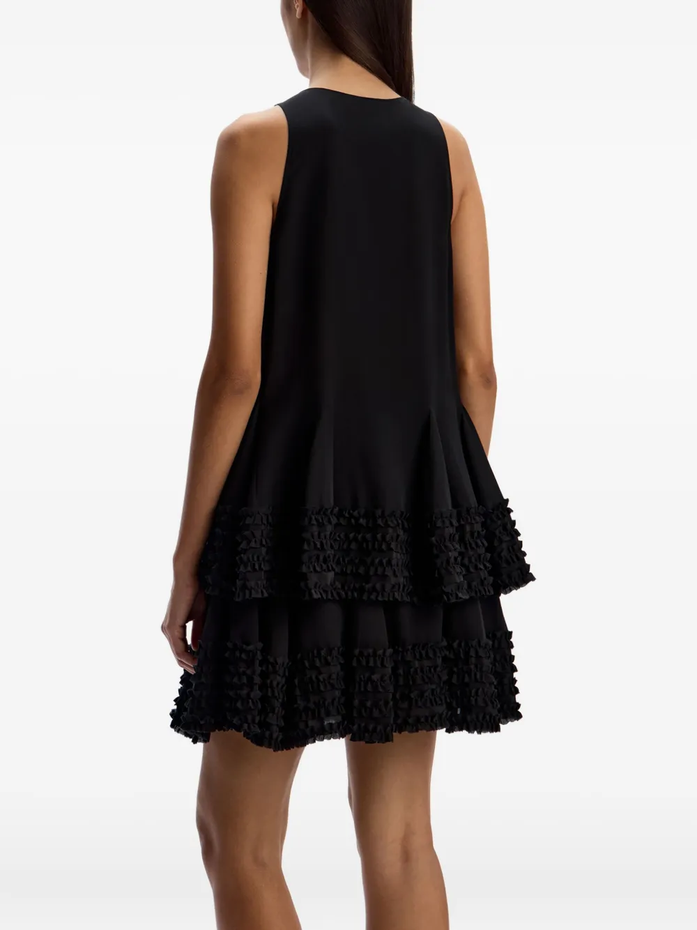 12 STOREEZ Keyhole jurk met ruches Zwart