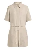 12 STOREEZ drawstring linen playsuit - Neutrals