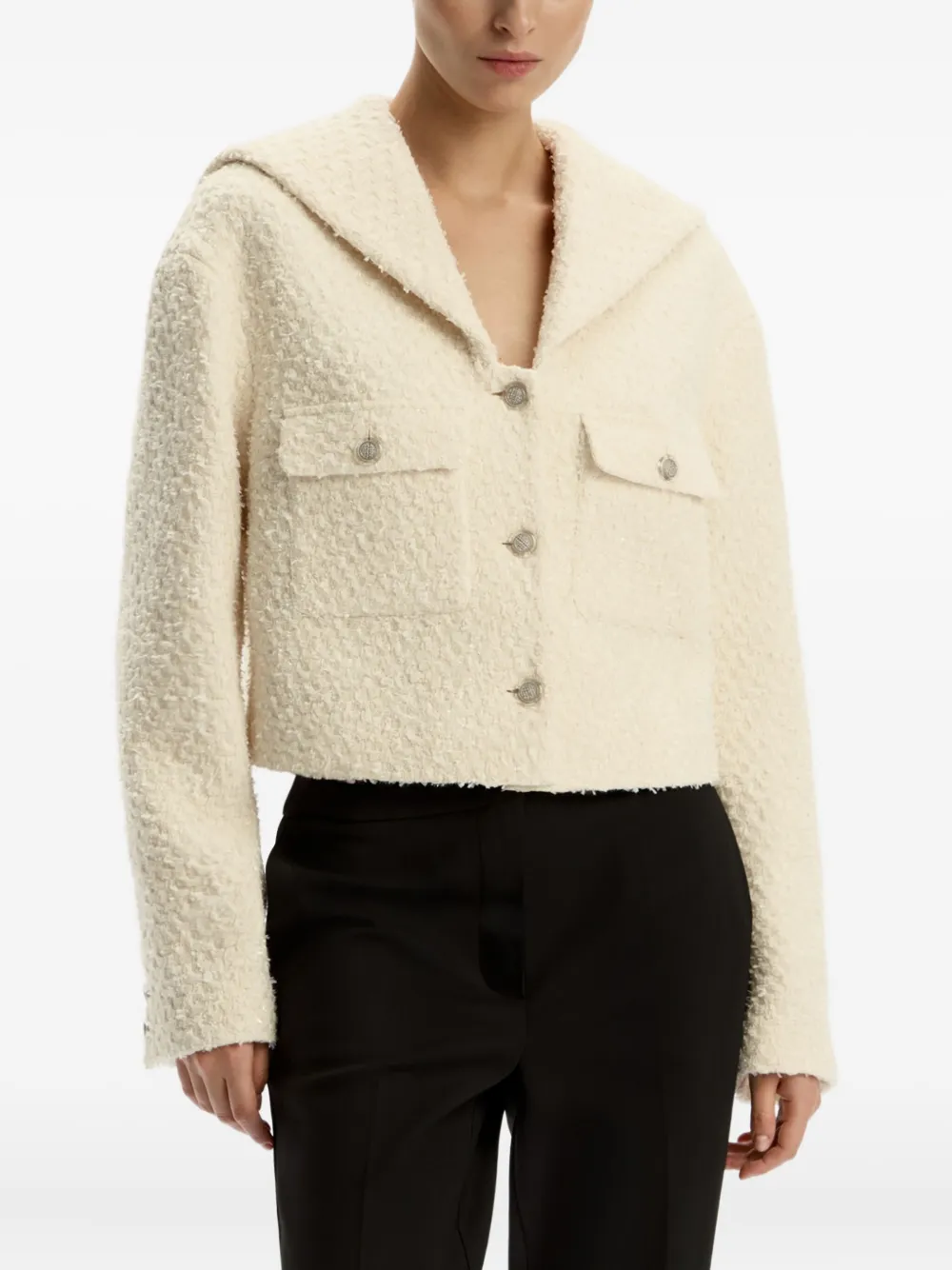 12 Storeez Tweed Blazer In Neutral