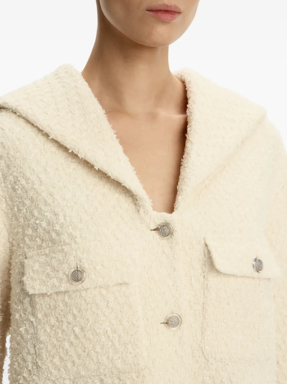 12 Storeez Tweed Blazer In Neutral