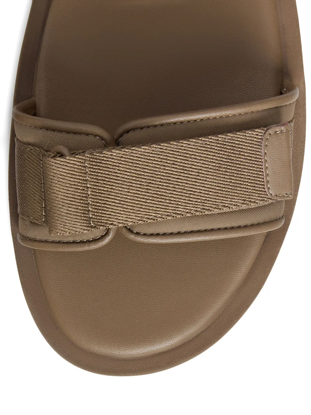 12 Storeez Double-strap Flat Sandals In Brown