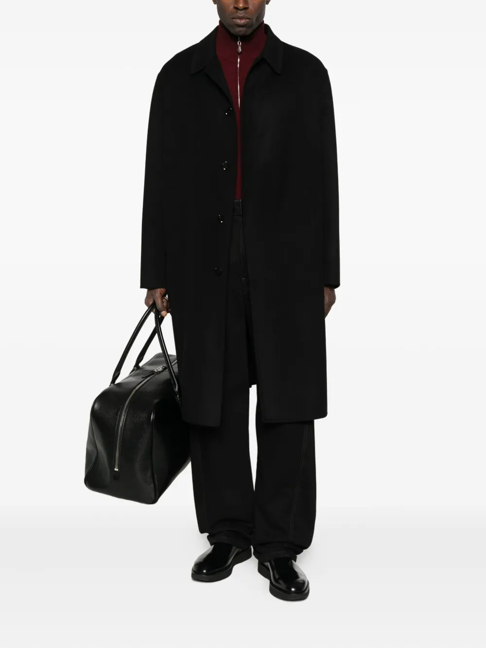 Lardini classic-collar button coat | Single Breasted Coats | Image 2
