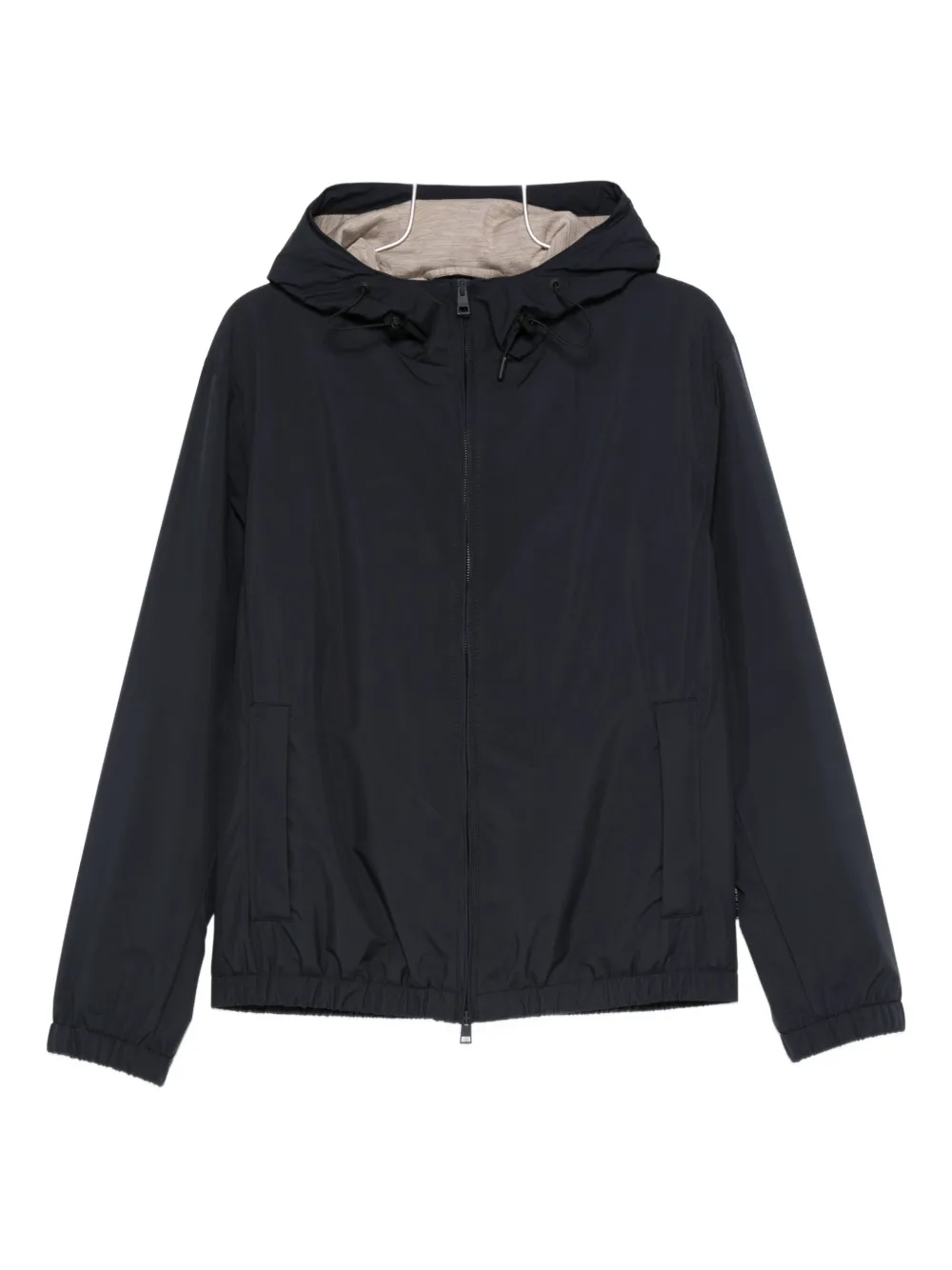 Lardini Drawstring Hooded Jacket In Blue