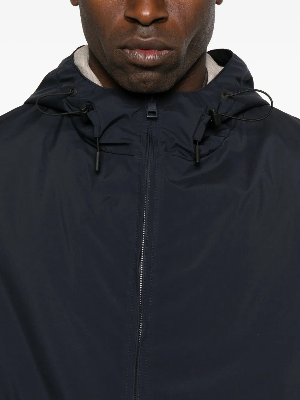 Lardini Drawstring Hooded Jacket In Blue
