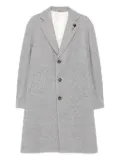 Lardini single-breasted logo-pin coat - Grey