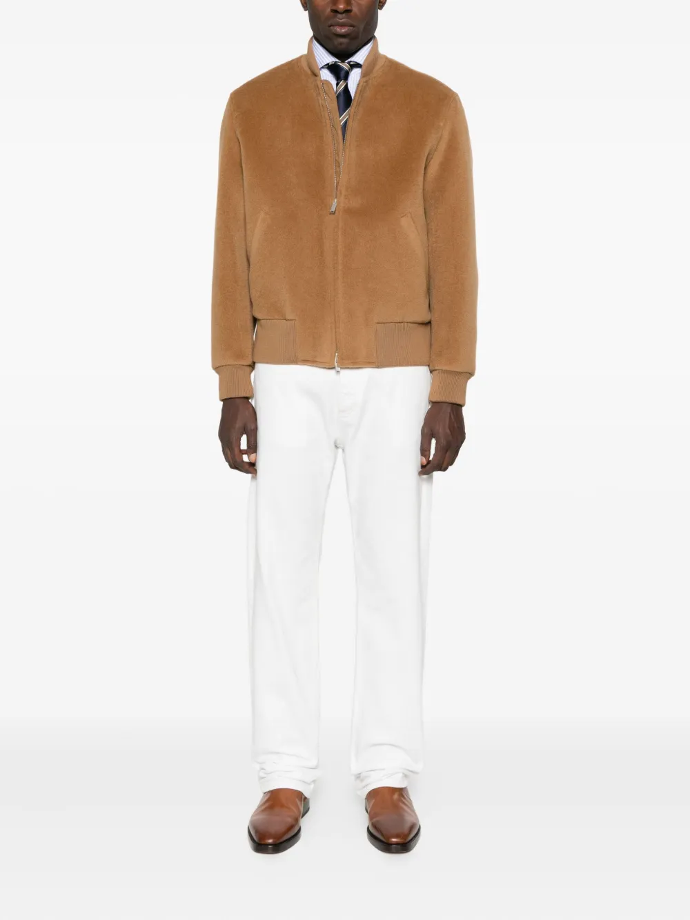 Lardini ribbed-collar wool jacket | Bomber Jackets | Image 2