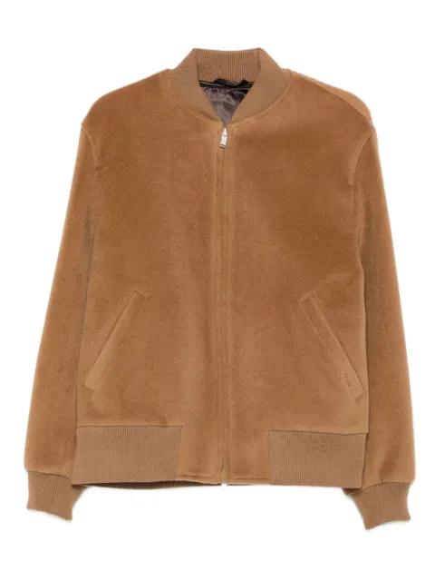 Lardini ribbed-collar wool jacket