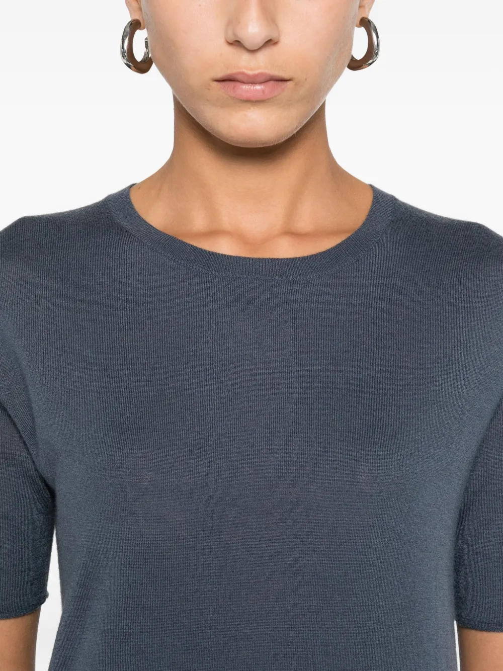 Lisa Yang Cashmere Crew-neck T-shirt In Blue