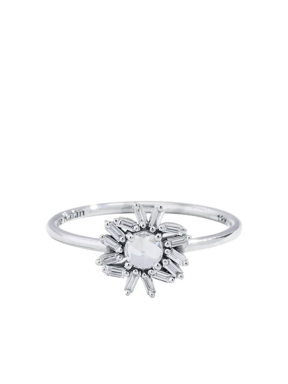 Suzanne Kalan 18K white gold diamond flower ring - シルバートーン Suzanne Kalan 18K white gold diamond flower ring - シルバートーン