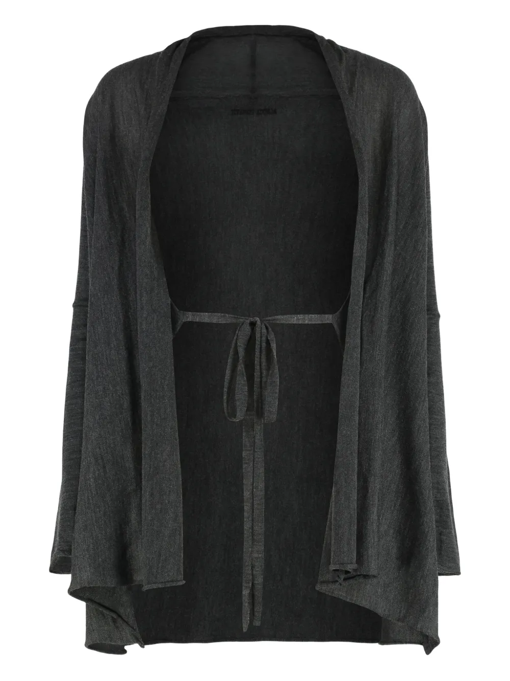 Alberta Ferretti Tie-fastening Wool Cardigan In Gray