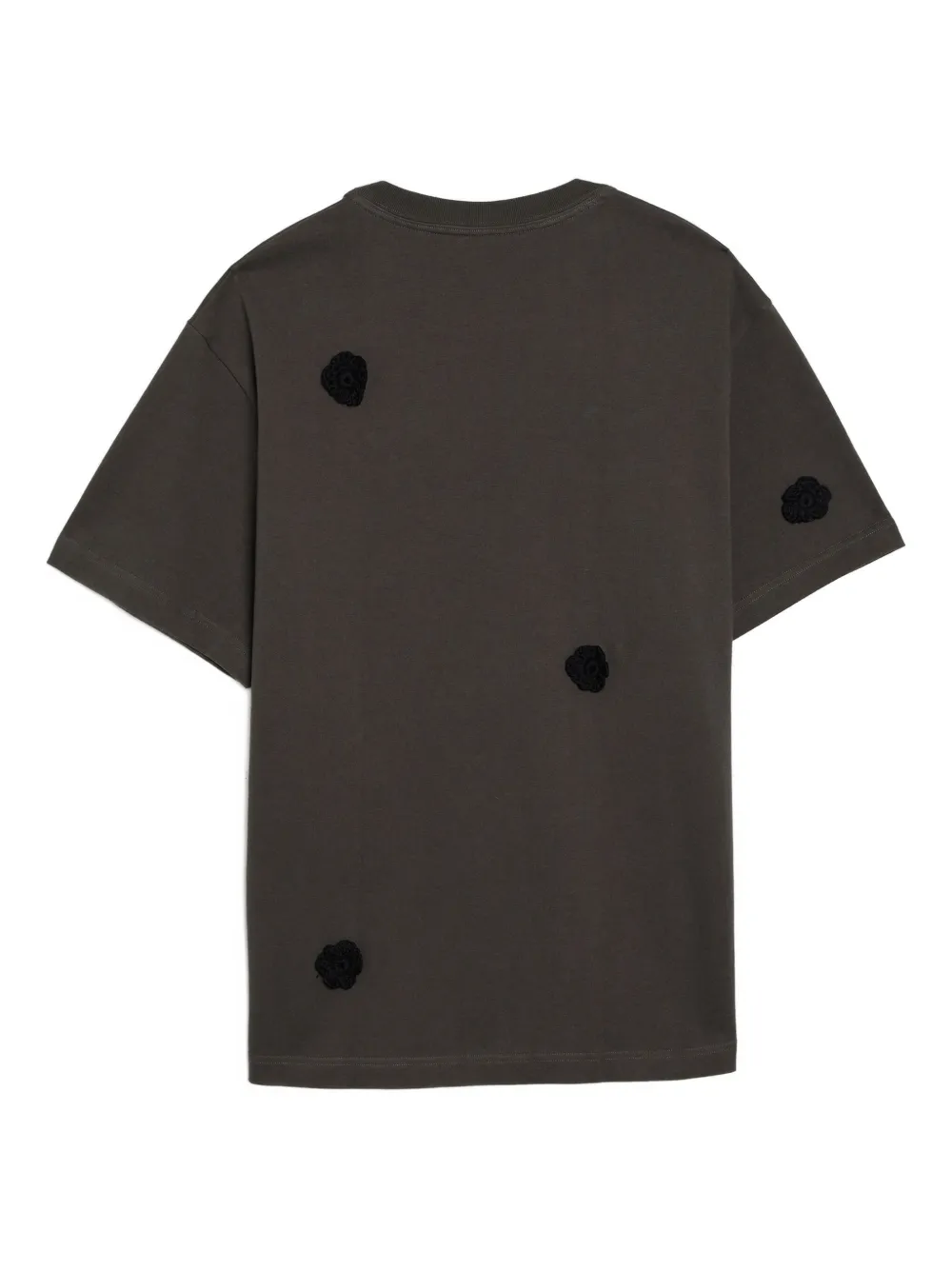 Song For The Mute flower-appliqué T-shirt - Grijs