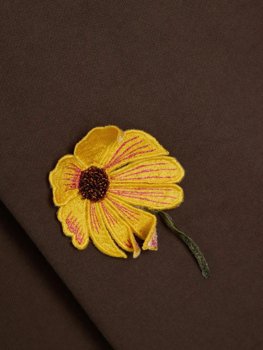 Song For The Mute Hoodie verfraaid met zonnebloem Bruin