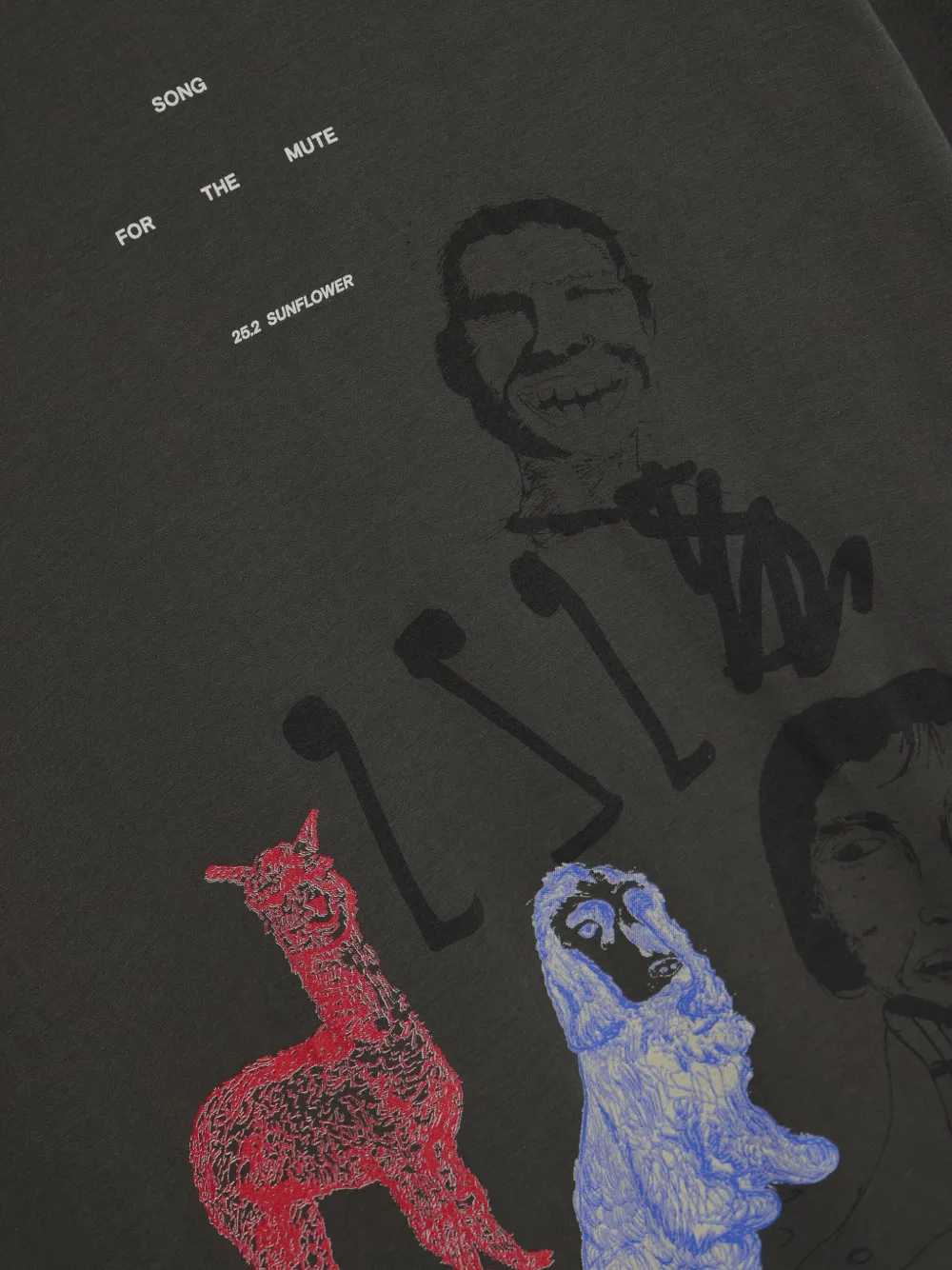 Song For The Mute T-shirt met grafische print Grijs