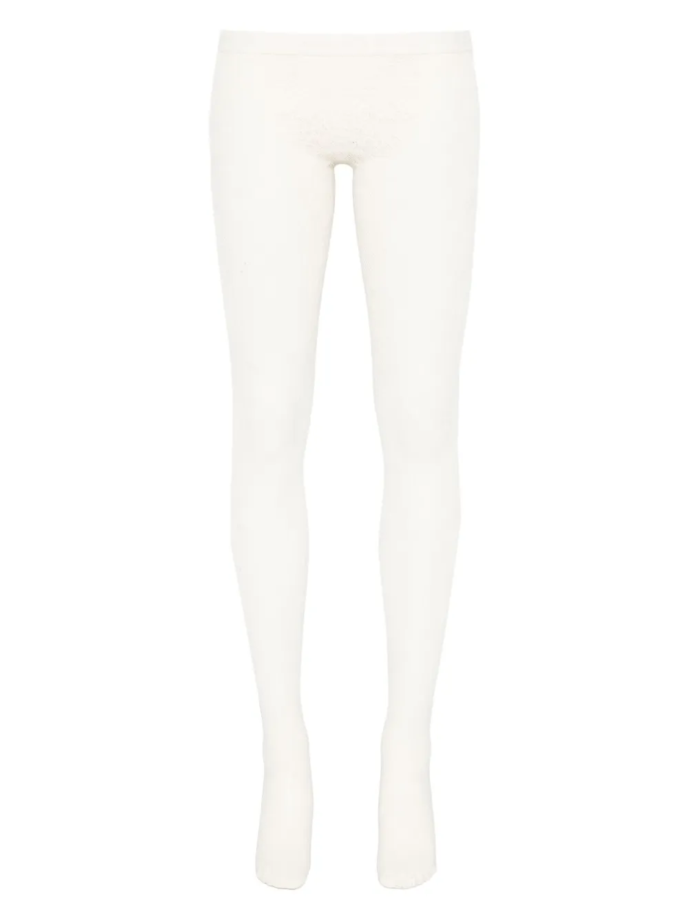 Alexander McQueen floral-lace tights - Weiß