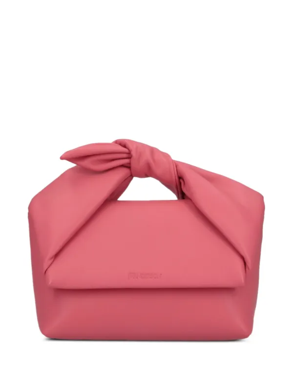JW Anderson Twister bow-detail Shoulder Bag Pink FARFETCH ID