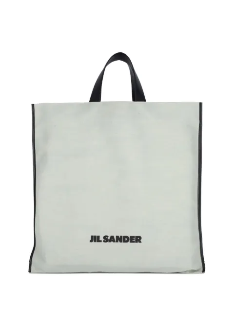 Jil Sander large leather-trimmed tote bag