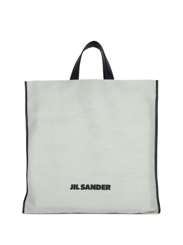 Jil Sander Large Leather-trimmed Tote Bag in Green