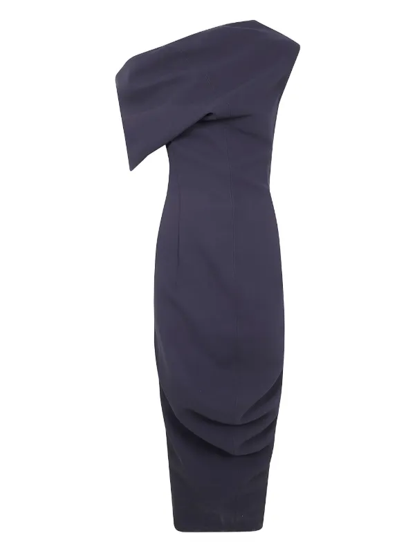 jo draped bodycon dress Otis Draped High Neck Midi Dress Shonja Joy