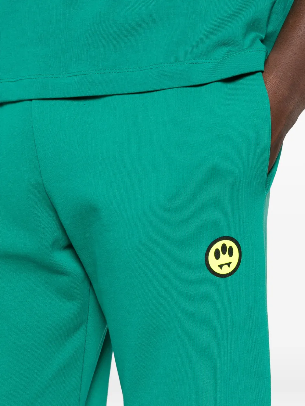 Barrow Smiley Face Sweatpants In Green