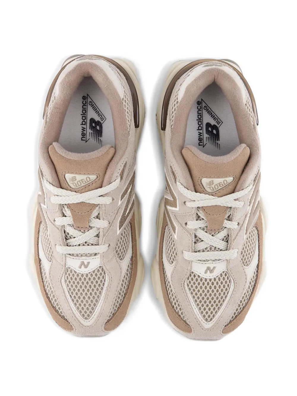 New Balance Kids 9060 leather sneakers Brown