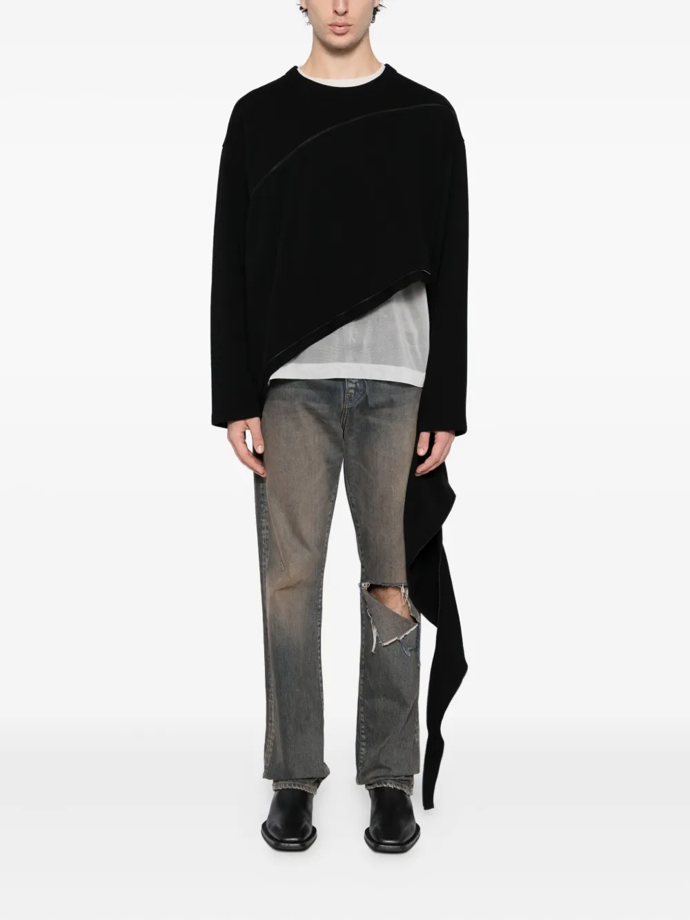 Qasimi Spiral sweater - Zwart