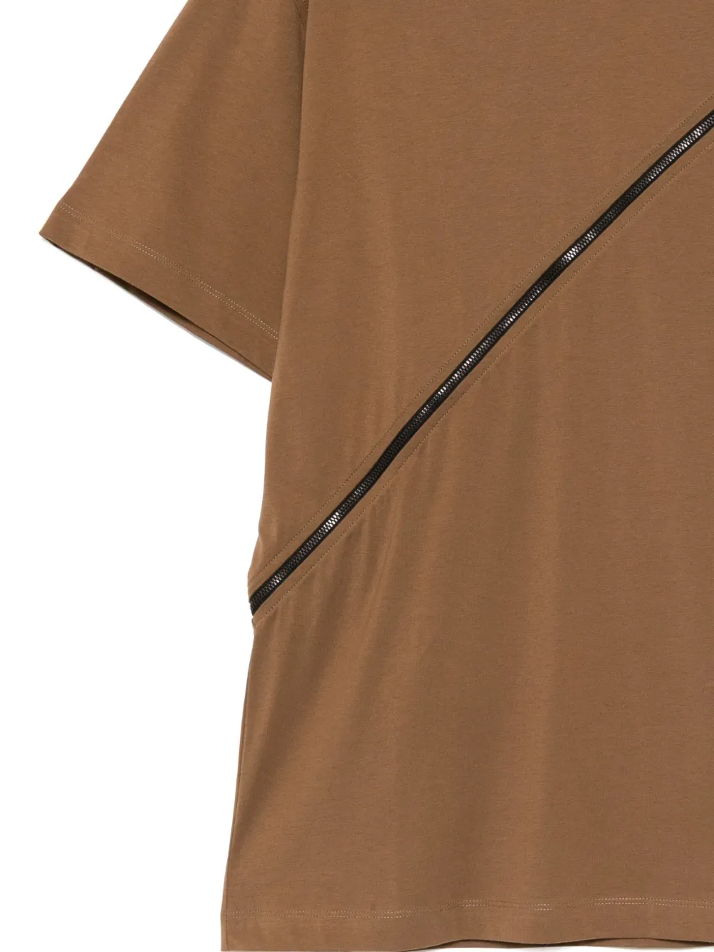 Qasimi Spiral Zip T-shirt In Brown